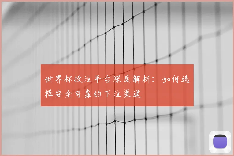 世界杯投注平台深度解析：如何选择安全可靠的下注渠道
